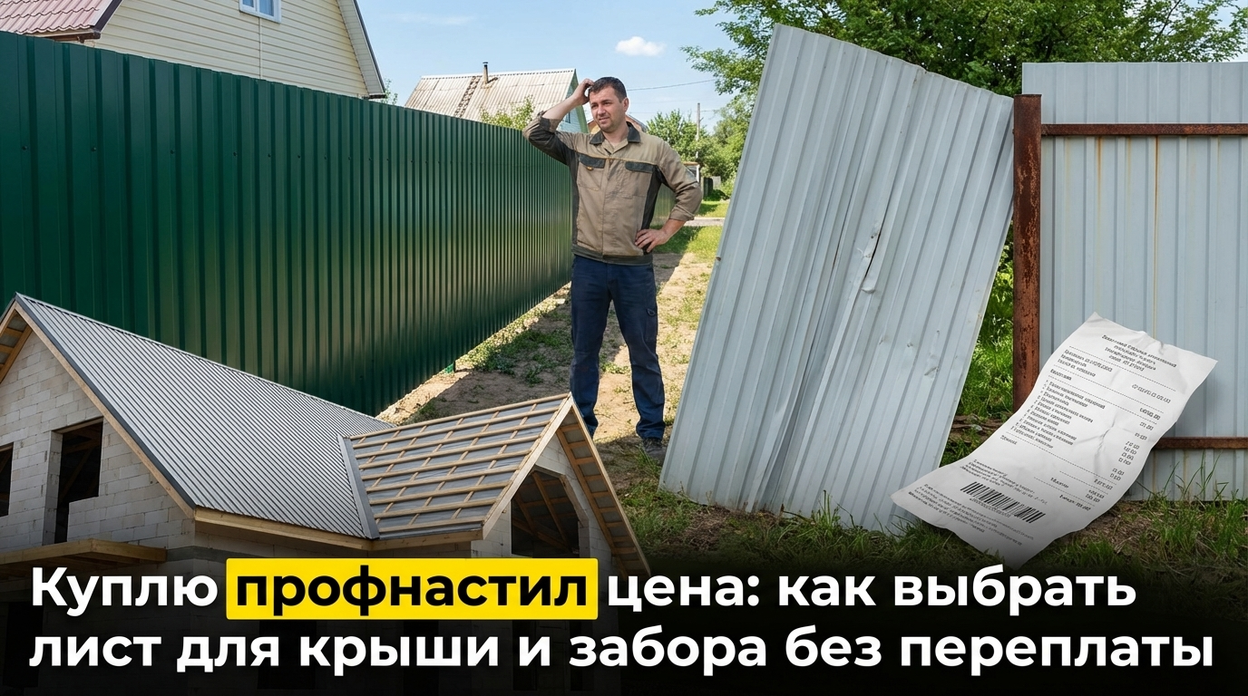 Куплю профнастил, ценовые советы и выбор листов для крыши и забора