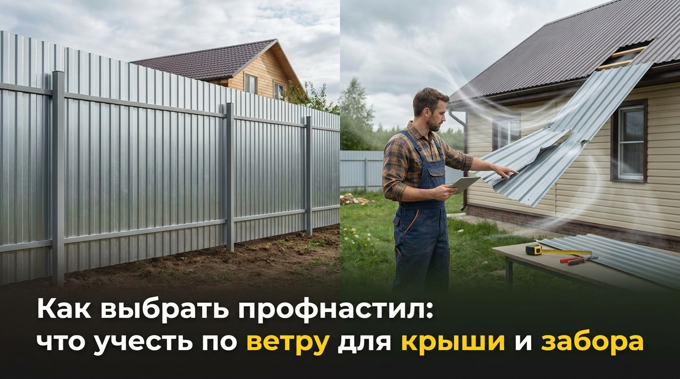 Выбор профнастила с учетом ветровых нагрузок для крыши и забора