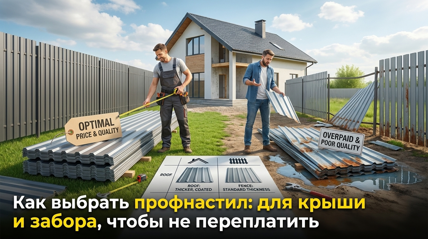 Выбор профнастила для крыши и забора
