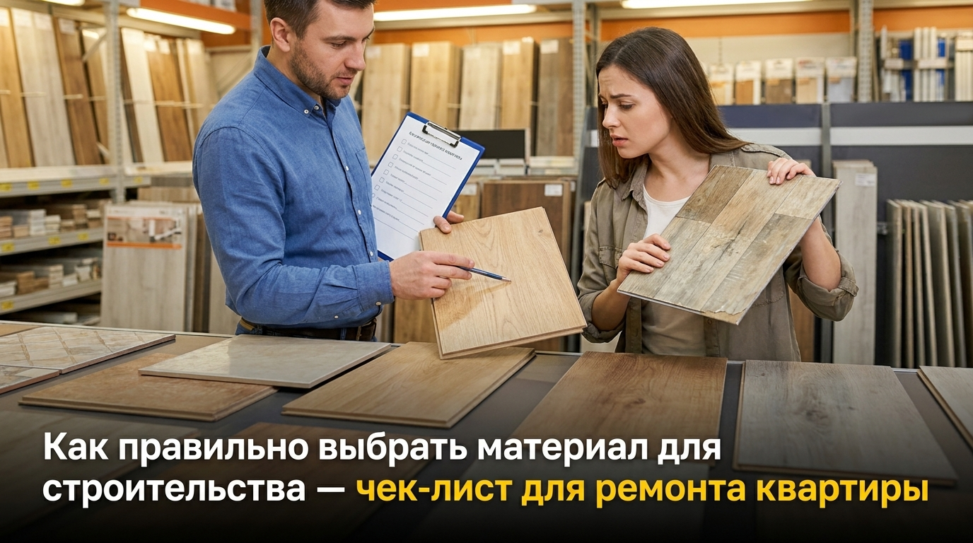 Чек-лист по выбору материала для строительства квартиры