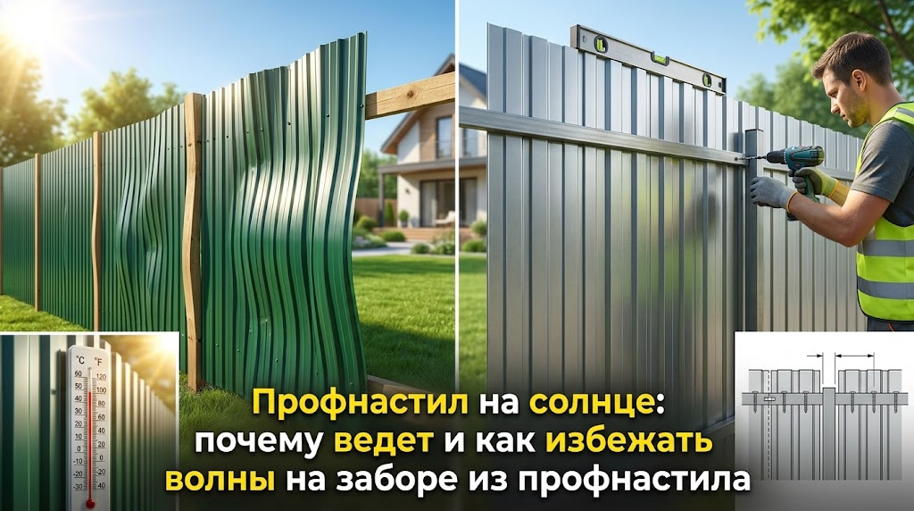 Профнастил на солнце в загородном доме