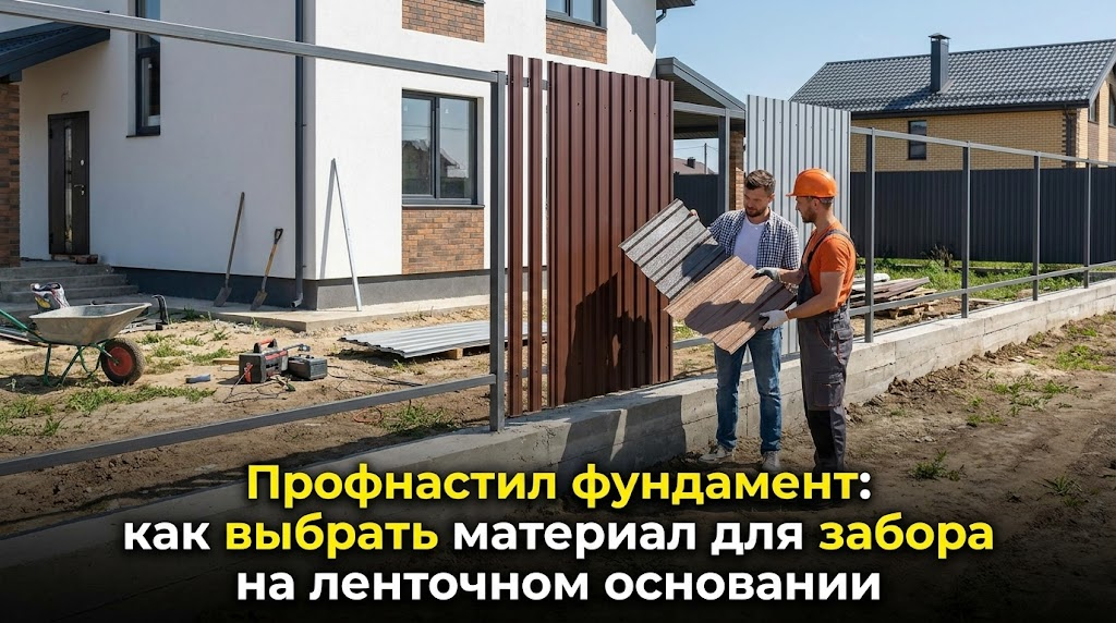 Профнастил для забора на ленточном основании