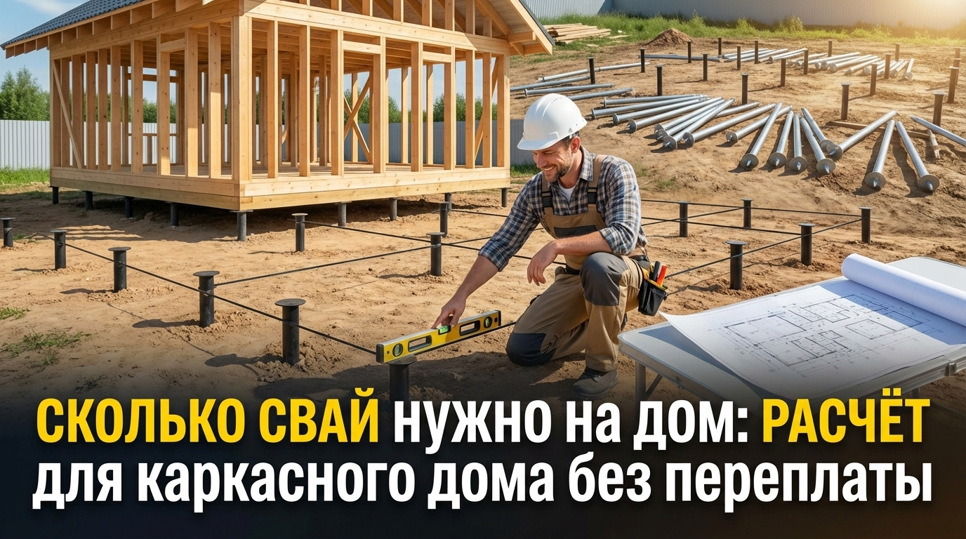 Количество свай для каркасного дома