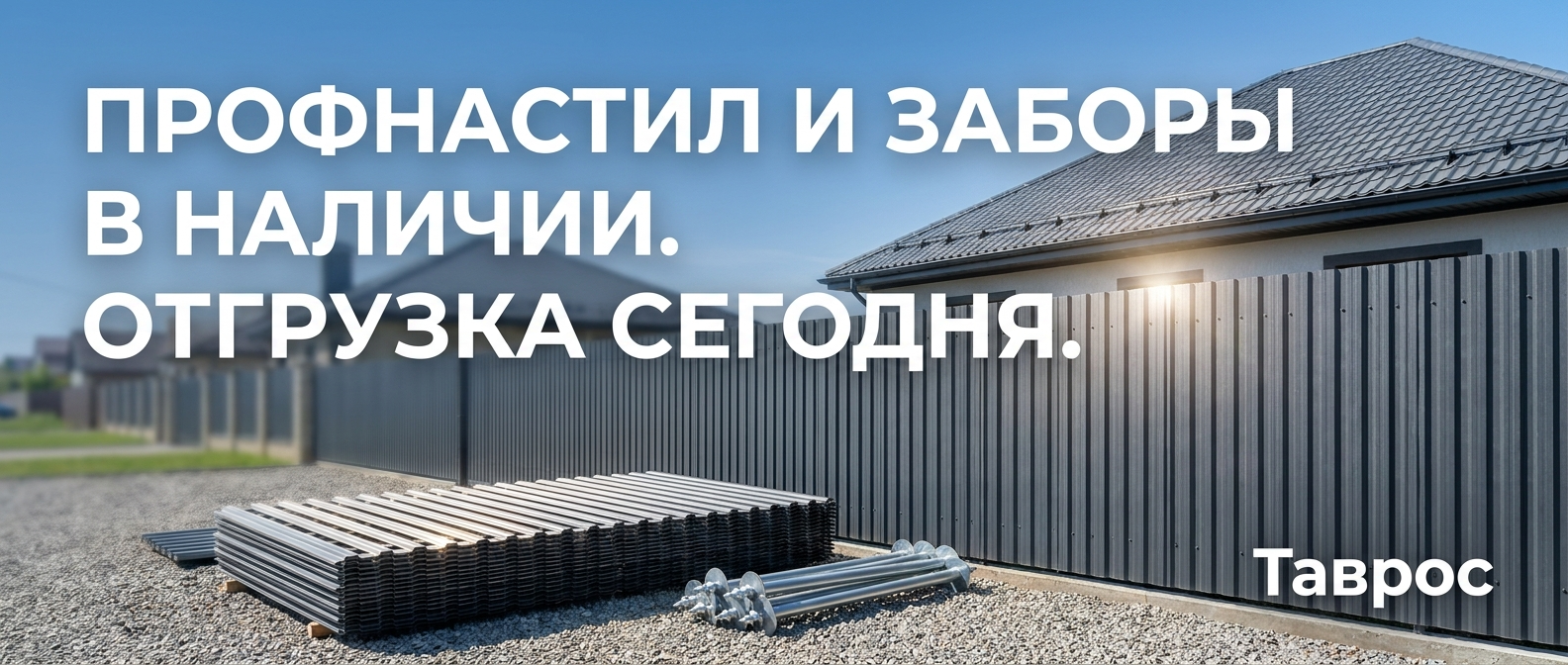 Металлопрокат: профнастил, штакетник, сваи, металлочерепица — Таврос