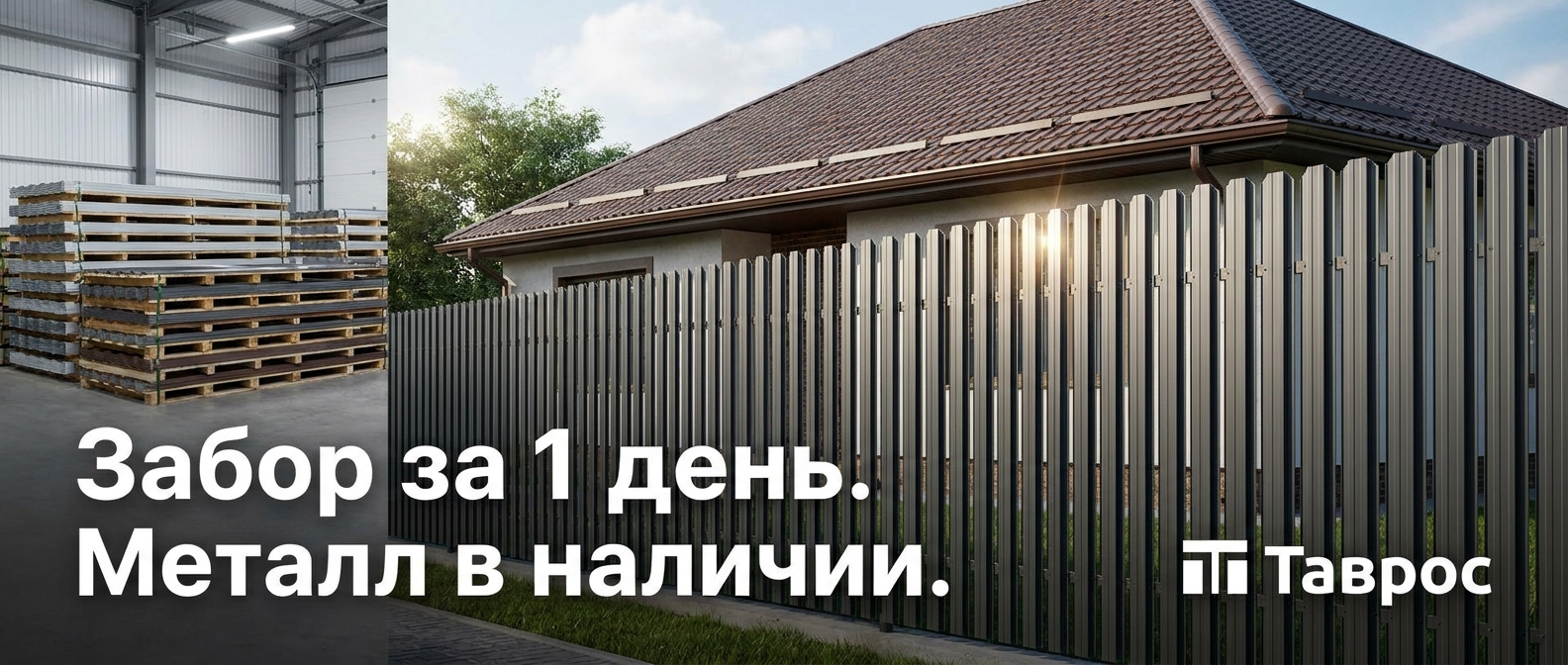 Металлопрокат: профнастил, штакетник, сваи, металлочерепица — Таврос