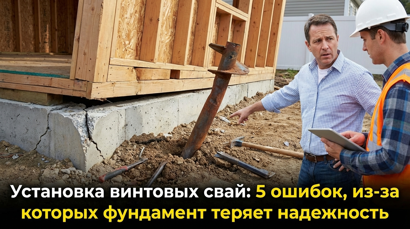Установка винтовых свай с указанием 5 ошибок