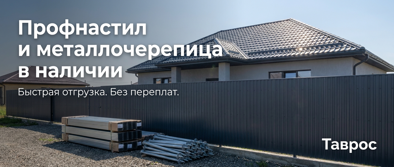 Металлопрокат: профнастил, штакетник, сваи, металлочерепица — Таврос