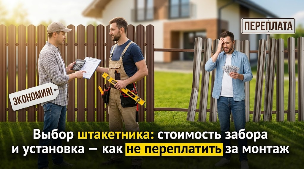 Выбор штакетника и стоимость установки забора