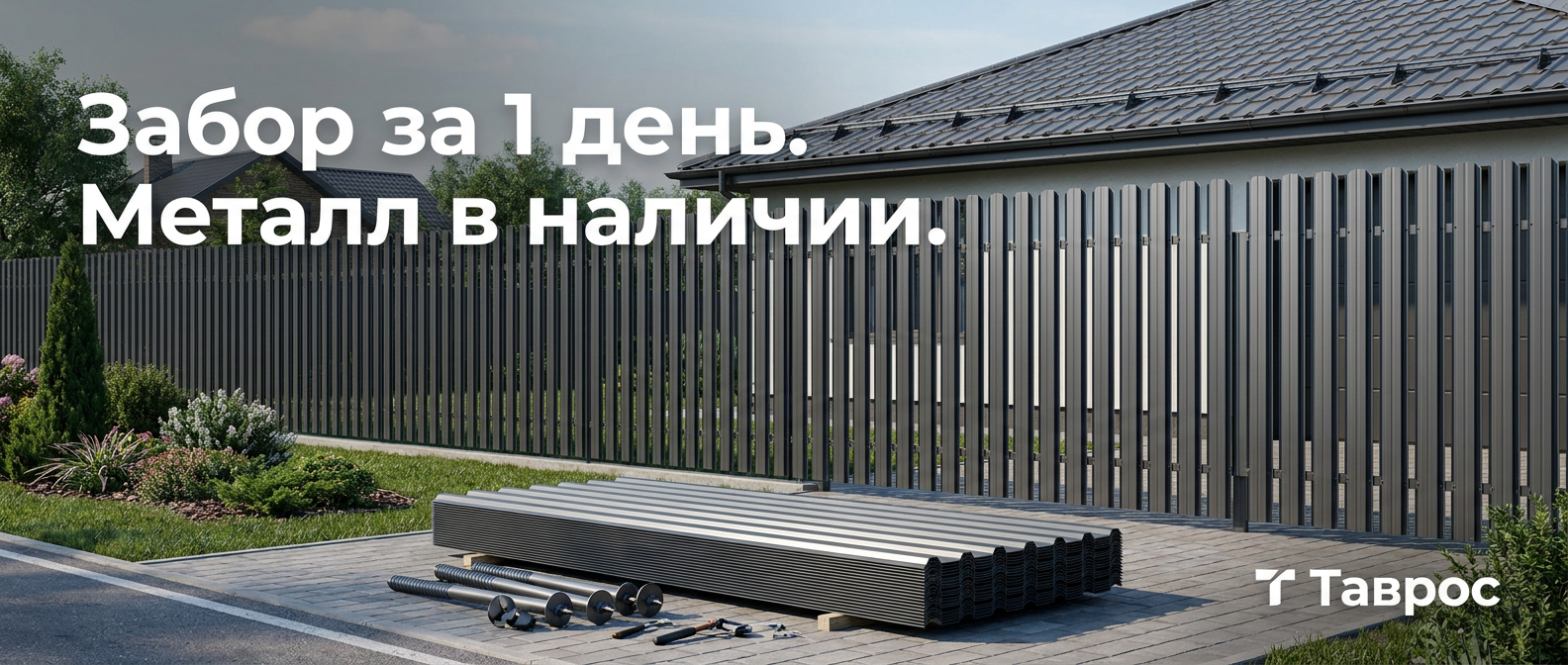 Металлопрокат: профнастил, штакетник, сваи, металлочерепица — Таврос
