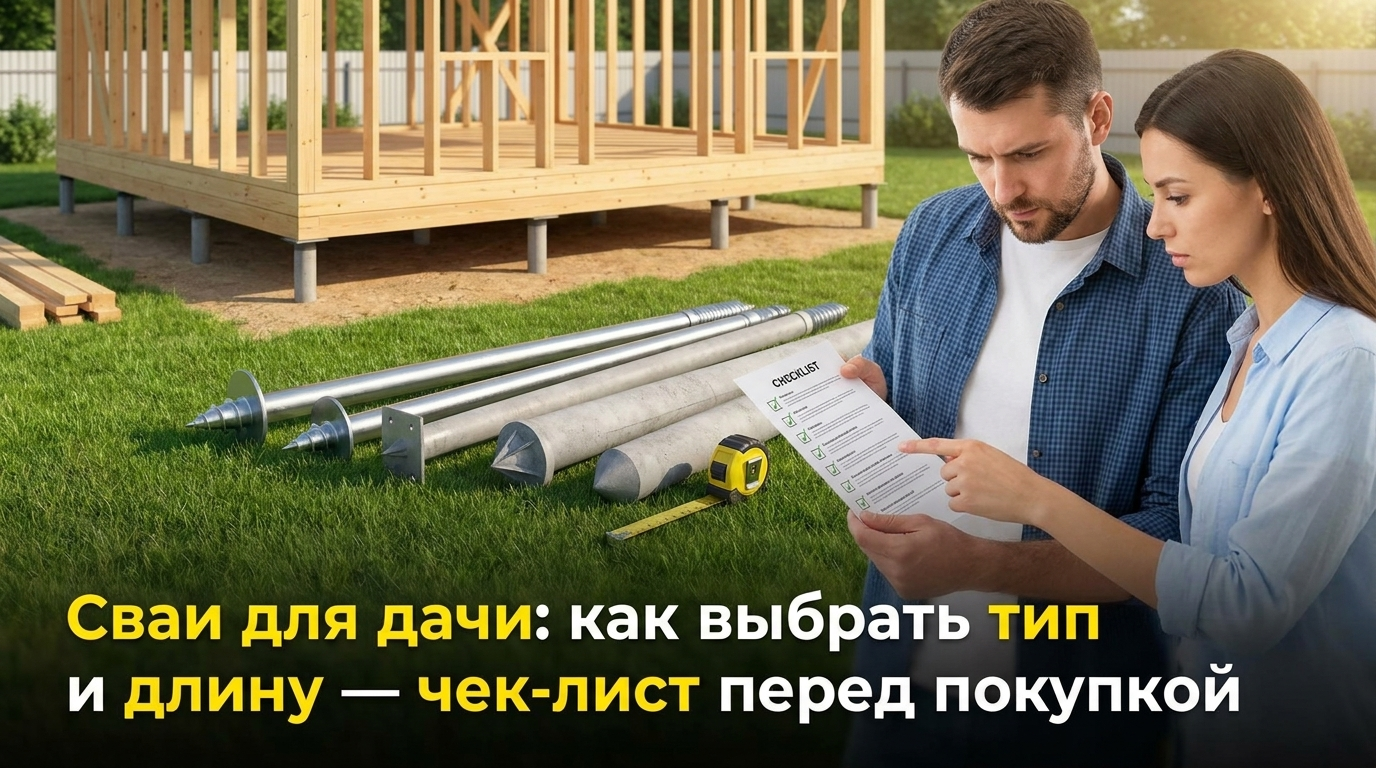 Сваи для дачи, выбор типа и длины