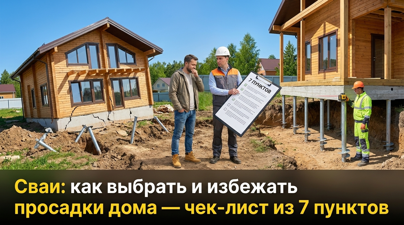 Чек-лист по выбору свай для предотвращения просадки дома