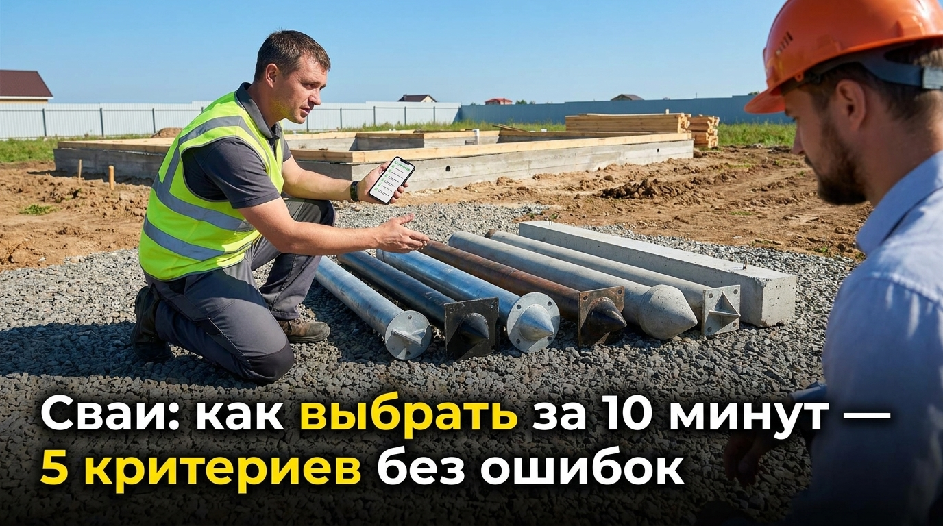Сваи и критерии их выбора