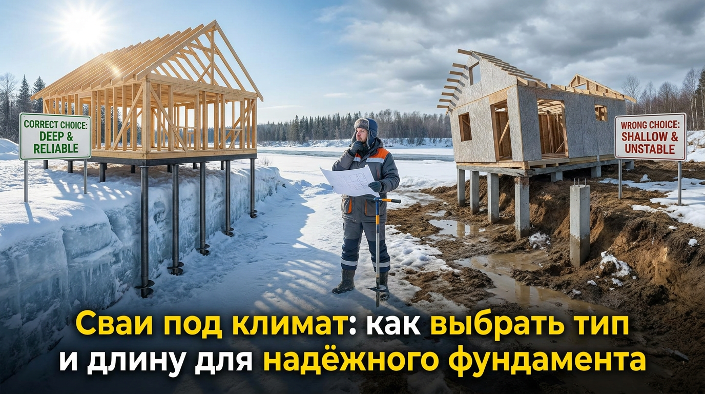 Сваи под климат и их выбор для фундамента