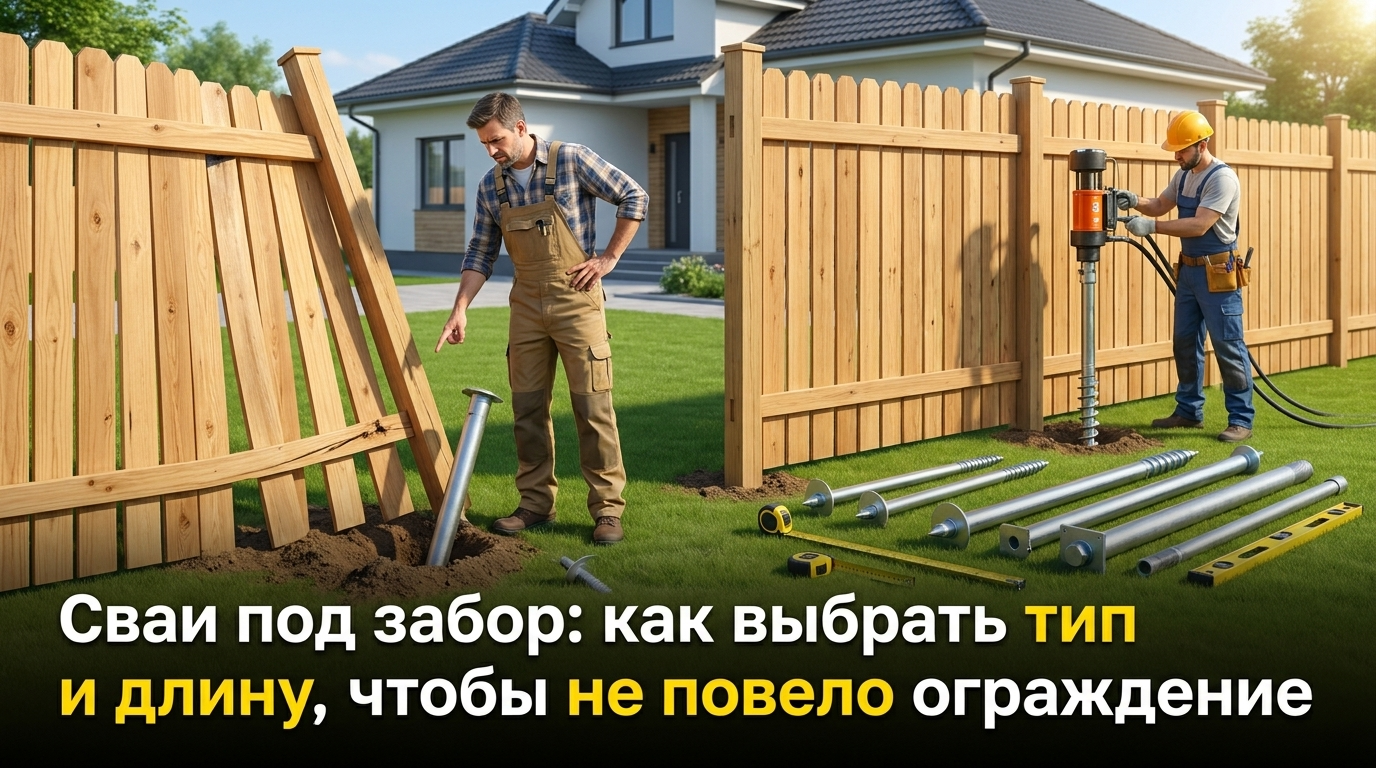 Сваи под забор