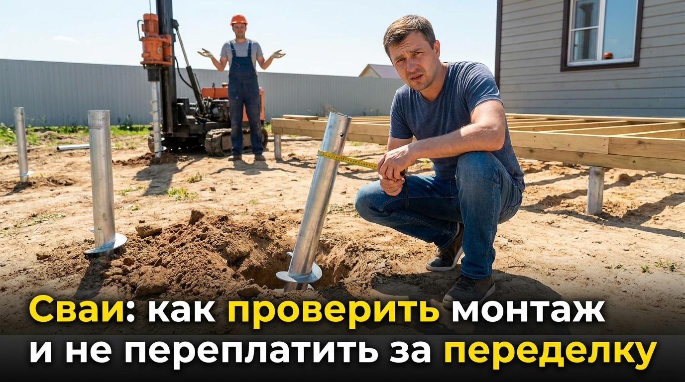Проверка монтажа свай для предотвращения переделок