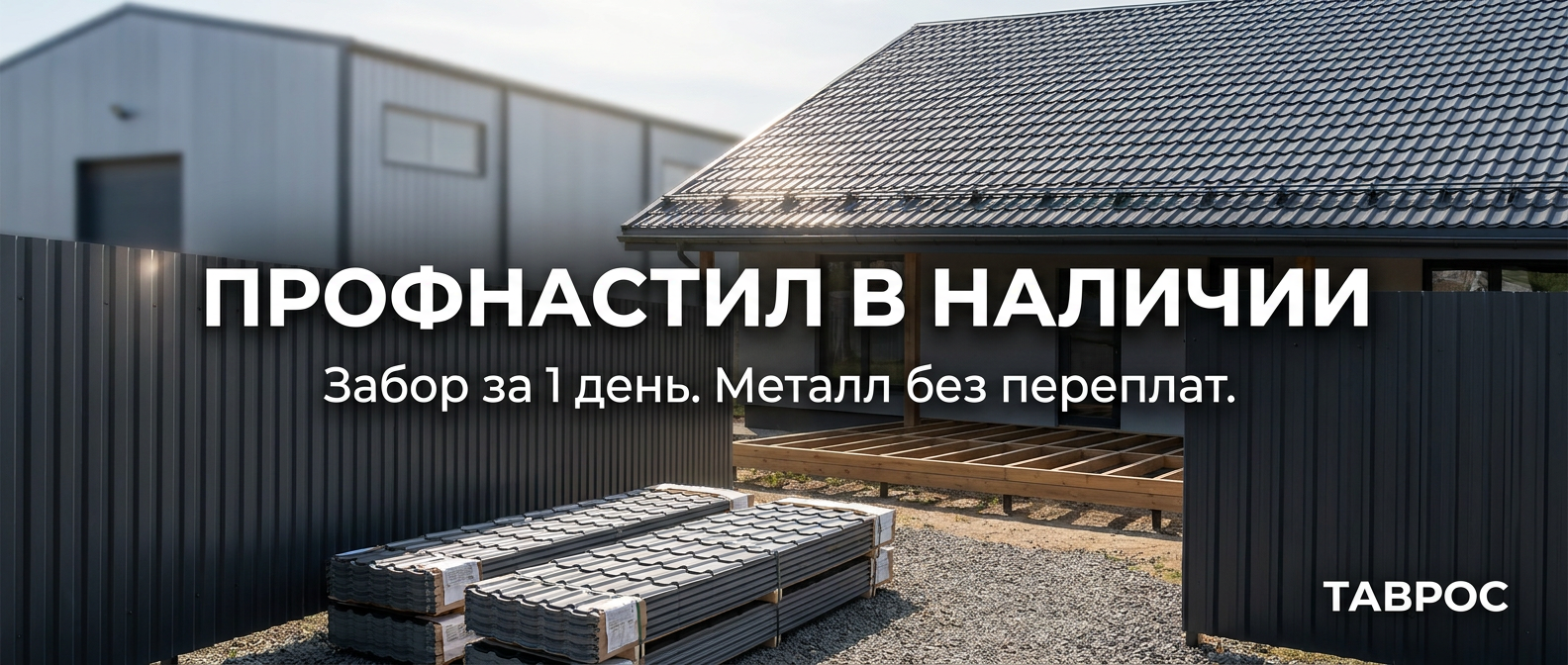 Металлопрокат: профнастил, штакетник, сваи, металлочерепица — Таврос