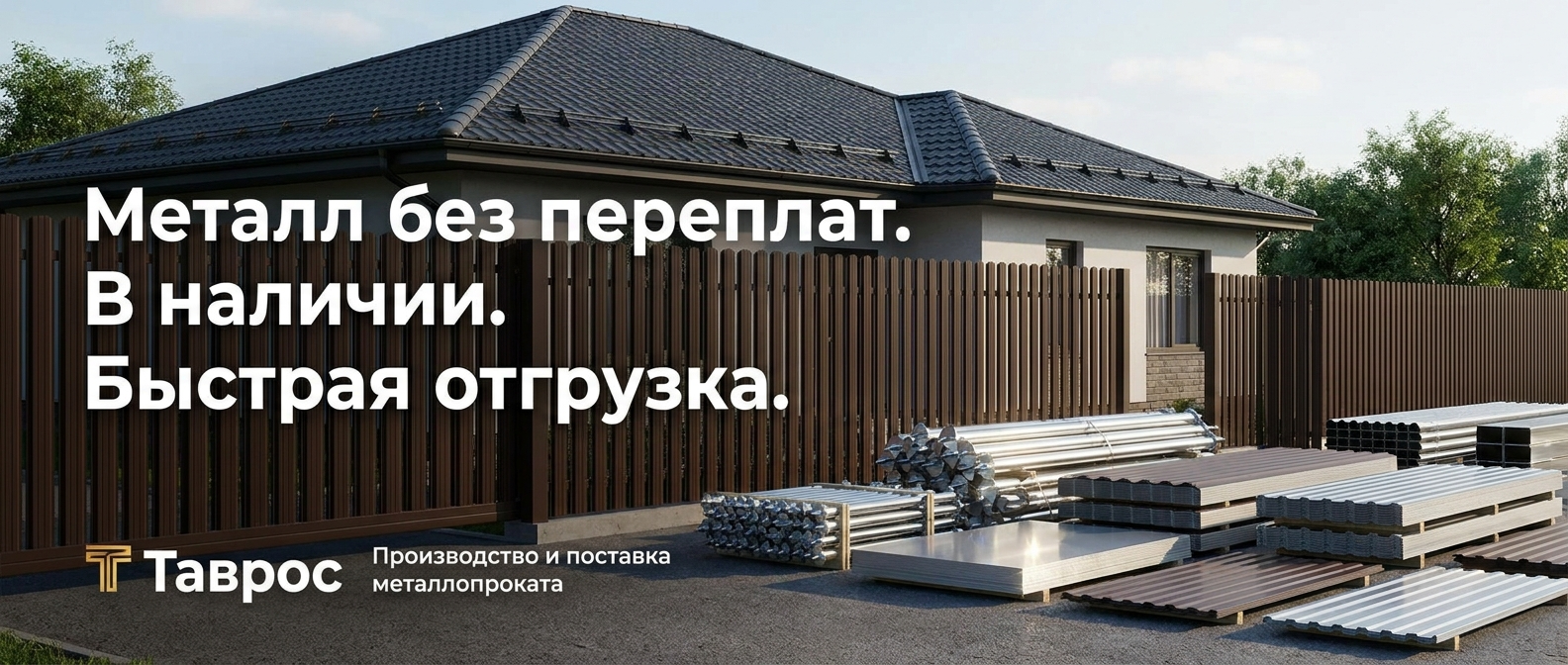 Металлопрокат: профнастил, штакетник, сваи, металлочерепица — Таврос