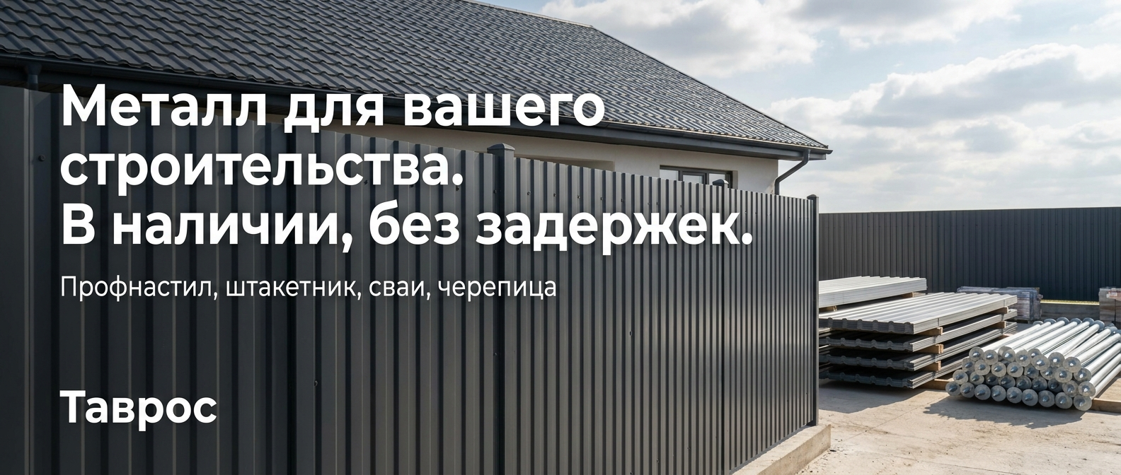 Металлопрокат: профнастил, штакетник, сваи, металлочерепица — Таврос