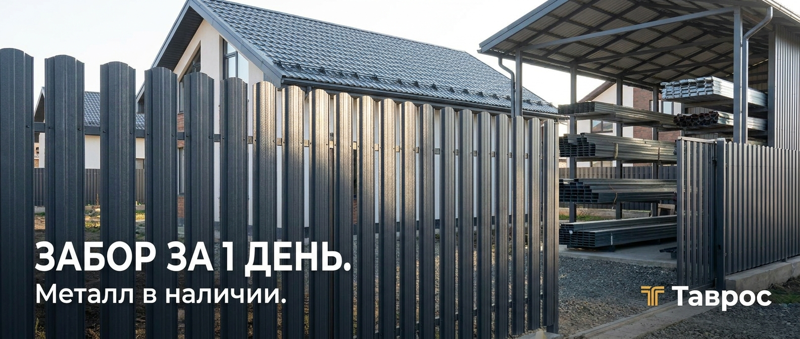 Металлопрокат: профнастил, штакетник, сваи, металлочерепица — Таврос